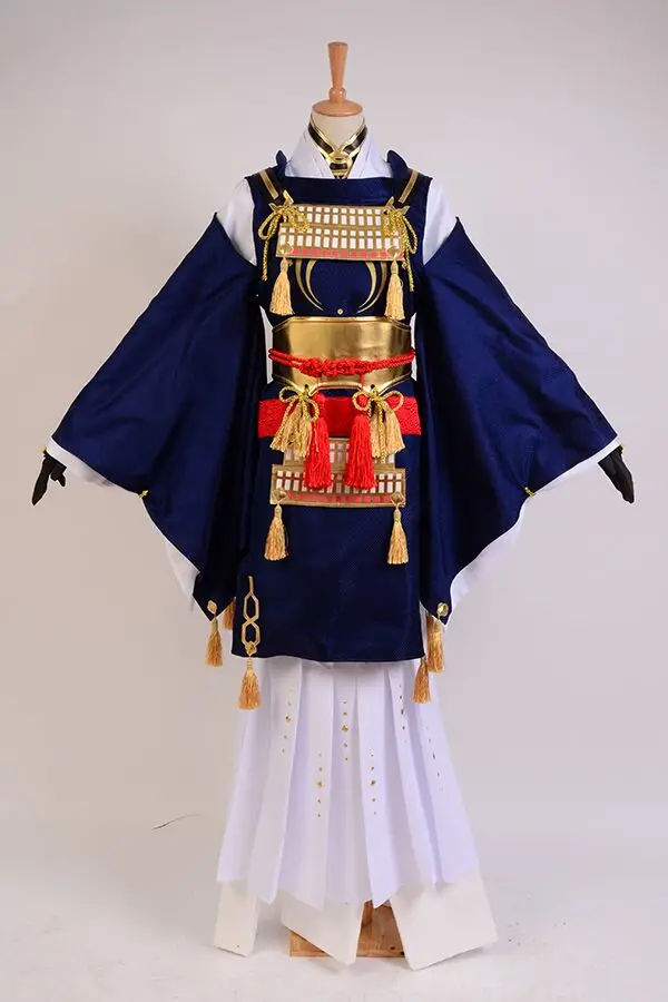 Touken Ranbu Online маскарадный костюм Mikazuki Munechika синий полный комплект самурая Uwowo