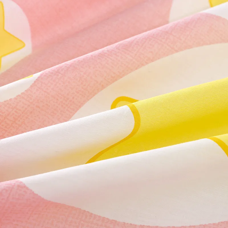 Мода мультфильм розовый плюс желтый маленький рисунок звезды домашний текстиль