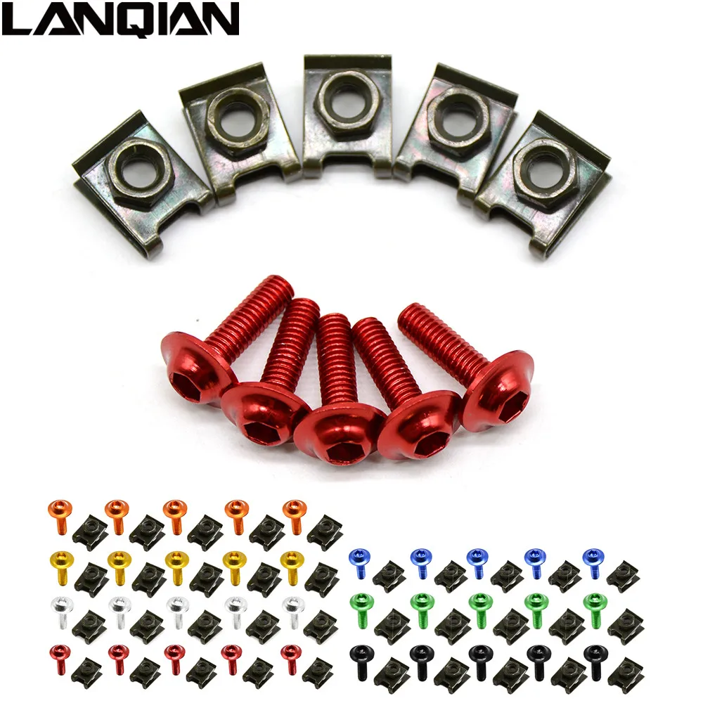 

6mm Motorbike CNC Fairing body work Bolts Screws 5 pcs For Honda CBR 250RR MC22 400RR NC29 & Ducati 696 MONSTER 748 750SS