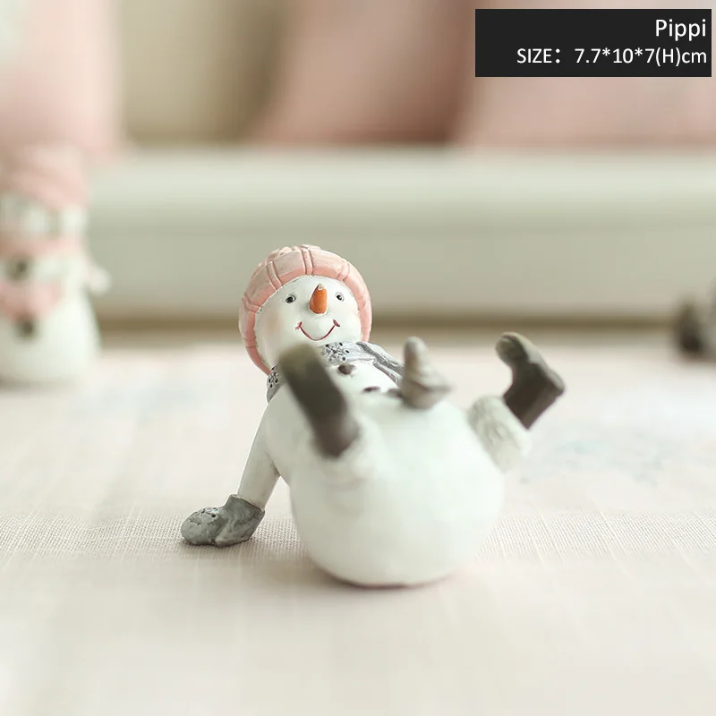 Pippi Миз дома цельнокроеное платье Рождественский подарок смолы кукла прекрасный снеговик Новогодние товары Аксессуары для дома Рождественский подарок для детей - Цвет: Pippi