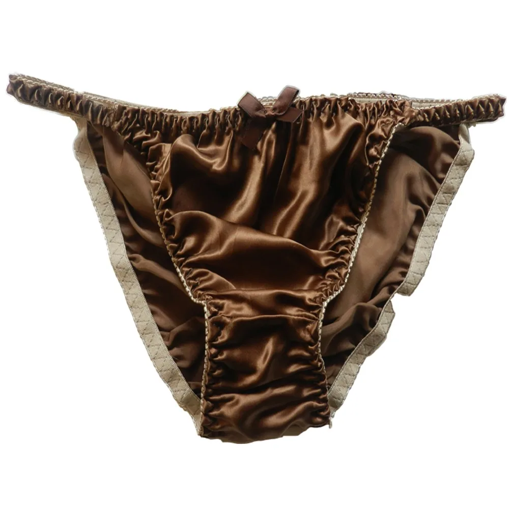 1 pcs 100% Silk Women's String Bikini Panties Size S M L XL 2XXL |