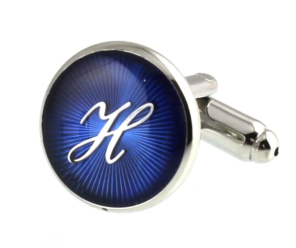 Запонки мужские серебристые с надписью Капитал 15 мм A B C D E F G H J K L M N O P Q R |