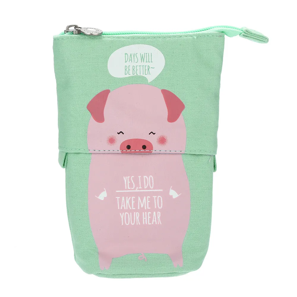1 шт., сумка для карандашей в магазине, чехол, коробка с мультяшным милым котом, телескопическая, холщовая, школьная, стационарная, для получения косметики, косметичка, чехол# EW
