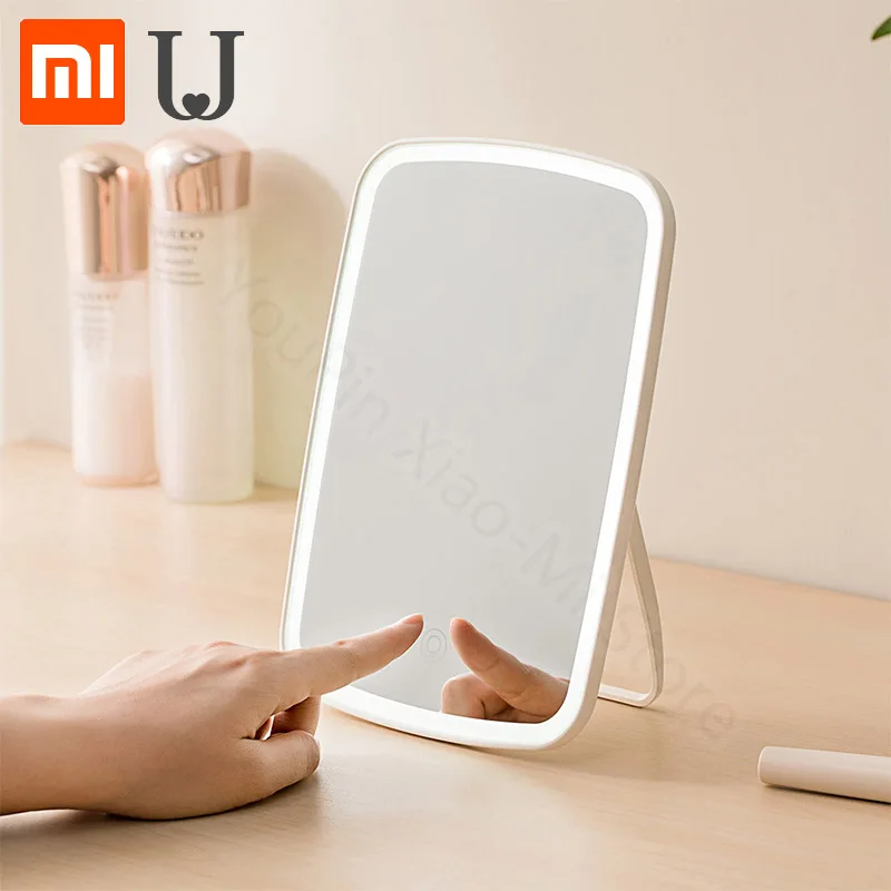 Xiaomi LED зеркало для макияжа портативное складное светодиодное с естественным