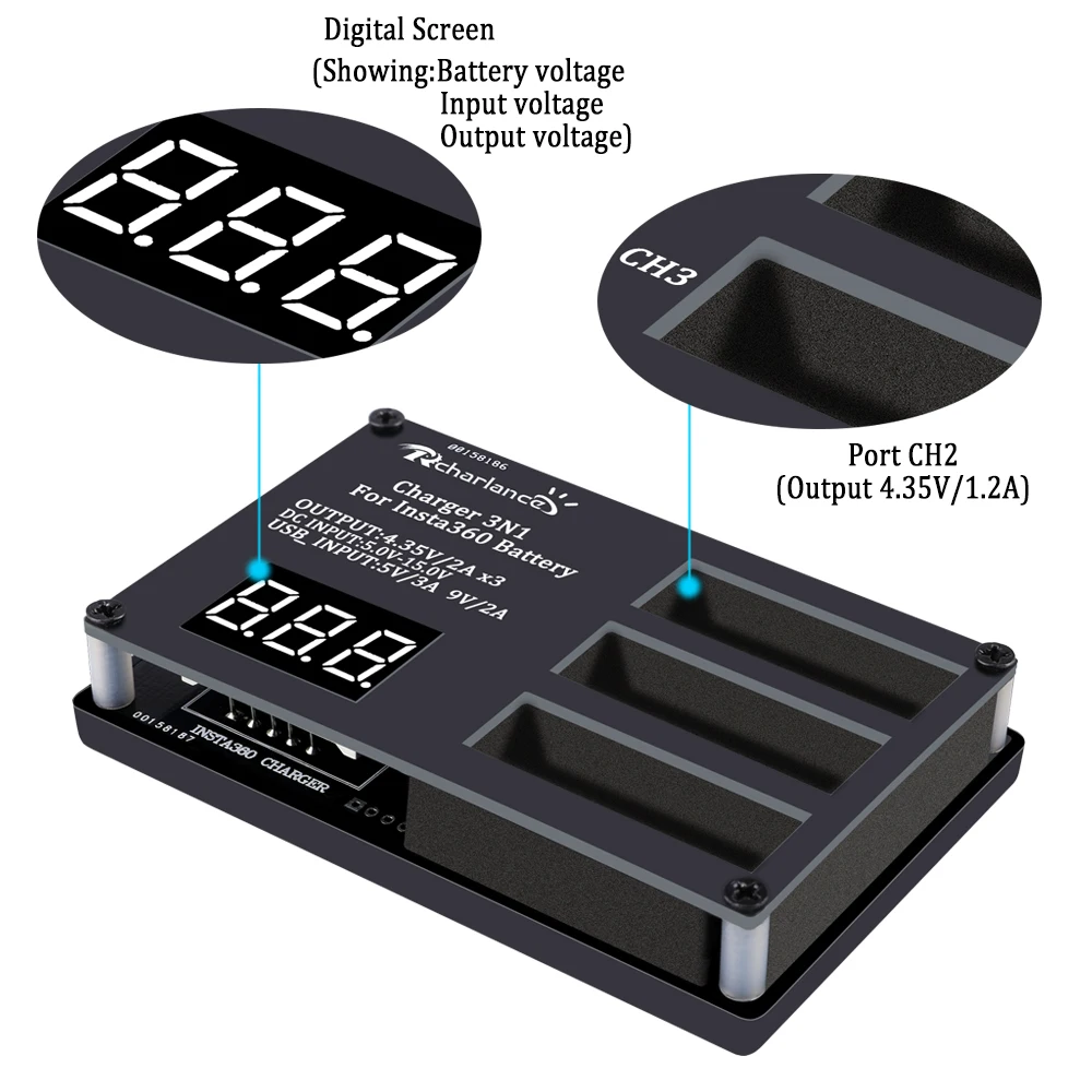 3in1 Micro USB Battery Charger for Insta360 ONE X Panoramic Camera 60mins Fast Charging Powerbank Rechargable | Игрушки и хобби