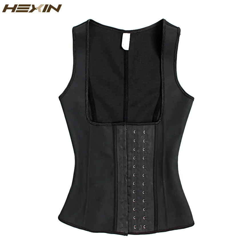 HEXIN Латекс жилет корсет талии тренер большие крючки классический Cincher Черный Fajas