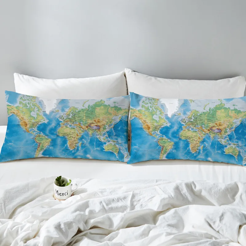 2 шт./компл. Европейская Карта мира наволочка для спальни подарок мальчика