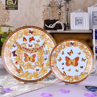 Двухслойные тарелки в европейском стиле из костяного фарфора тарелка для торта