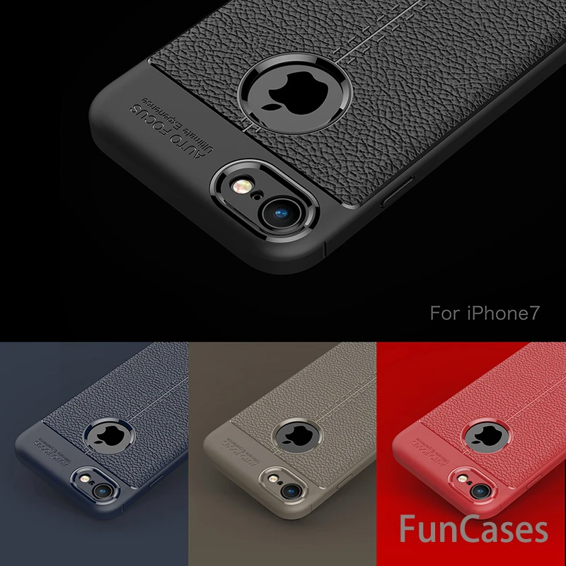 Роскошные противоударный Мягкие TPU Чехлы для iPhone 7 брендовые кожаные мобильный