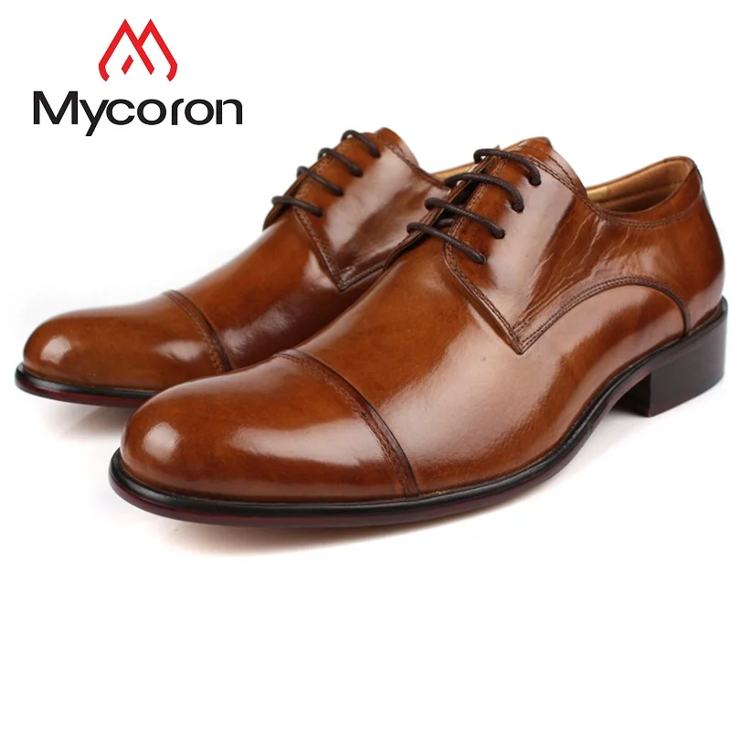 MYCORON Формальные сапоги кожаные Мужские модельные туфли высокого качества с