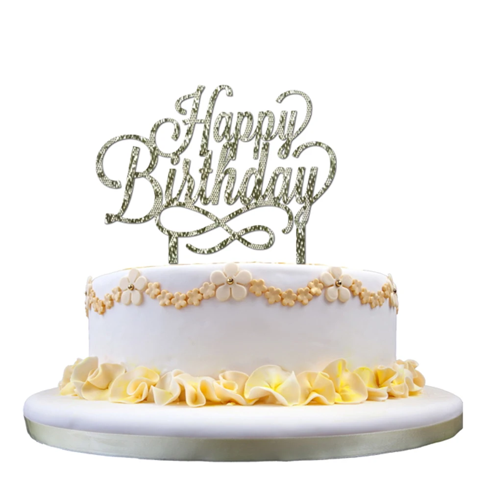 1 Pcs Letter Happy Birthday Acrylic Cake Topper Glitter Stand Wedding Party Decoration | Дом и сад