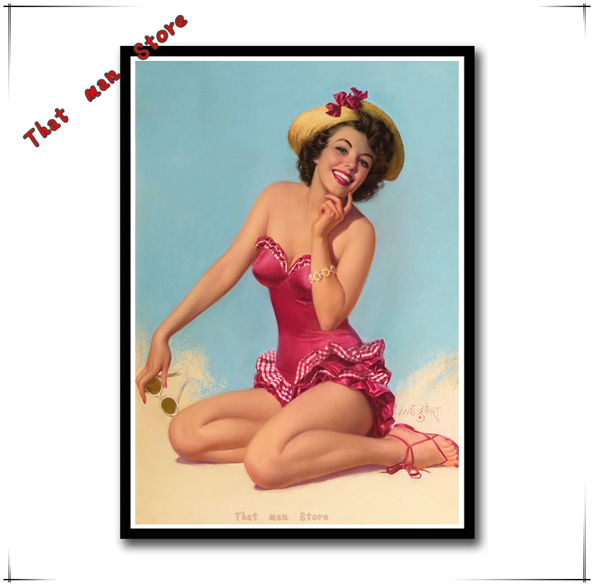 PINUP GIRLS World War II White cardboard Poster Bar Cafe Living Room Dining room Wall Decorative Paintings 42*30cm No frame | Дом и сад