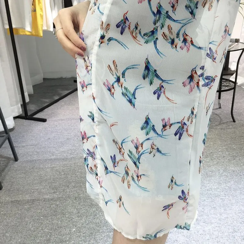 Women Chiffon Kimono Cardigan Floral Printed Long Sleeve Blouse Summer Beach Cover Up Long Tops Boho Loose Ladies Shirts images - 6