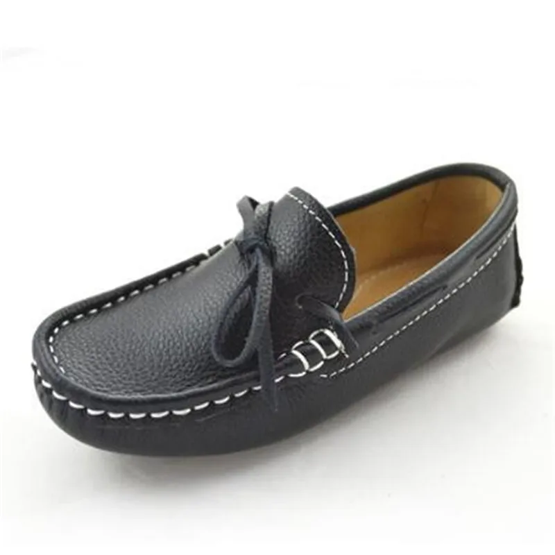 

Туфли детские из натуральной кожи, дышащие лоферы, плоская подошва, повседневная обувь для начинающих ходить мальчиков и девочек, студенчес...