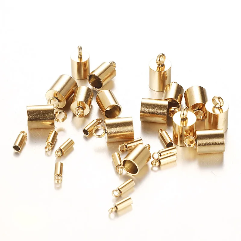 Концевые застежки для ювелирных изделий золотистые/серебристые 1 5/2/2 5/5/6 мм шнур