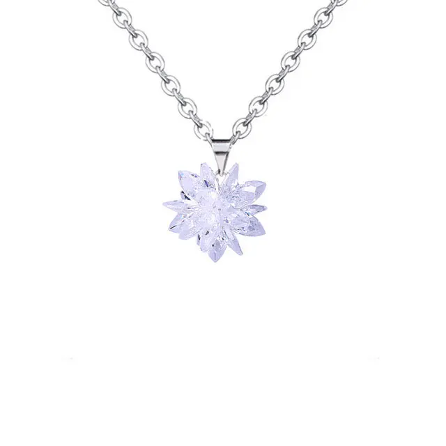 white Bijoux Femme, колье, розовое золото, Ледяной цветок, массивное ожерелье, женское Макси колье, бохо, ювелирное изделие, выпускной подарок - Окраска металла: white