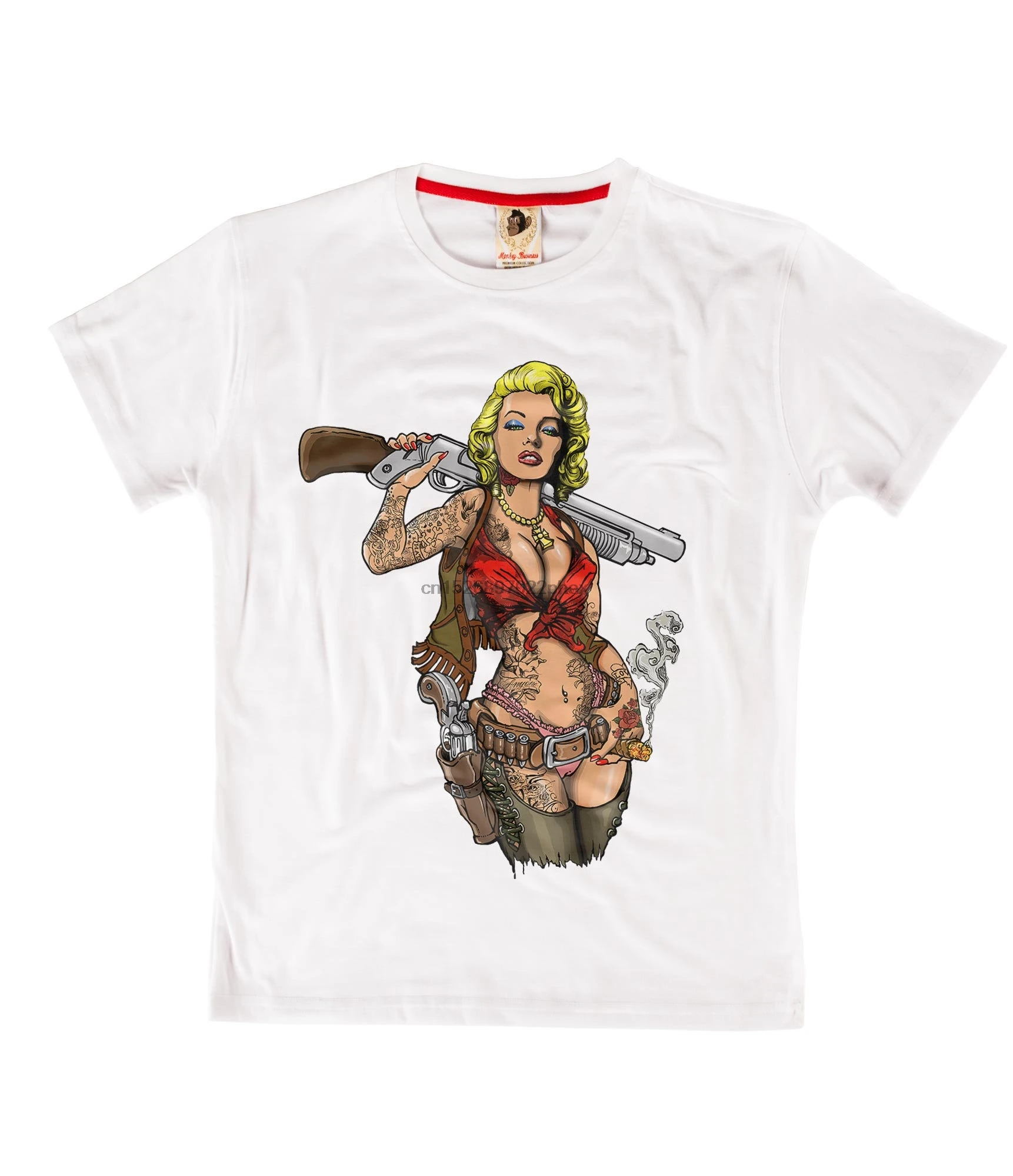 Забавная модная дизайнерская черно-белая мужская футболка Marilyn Tattoo с принтом