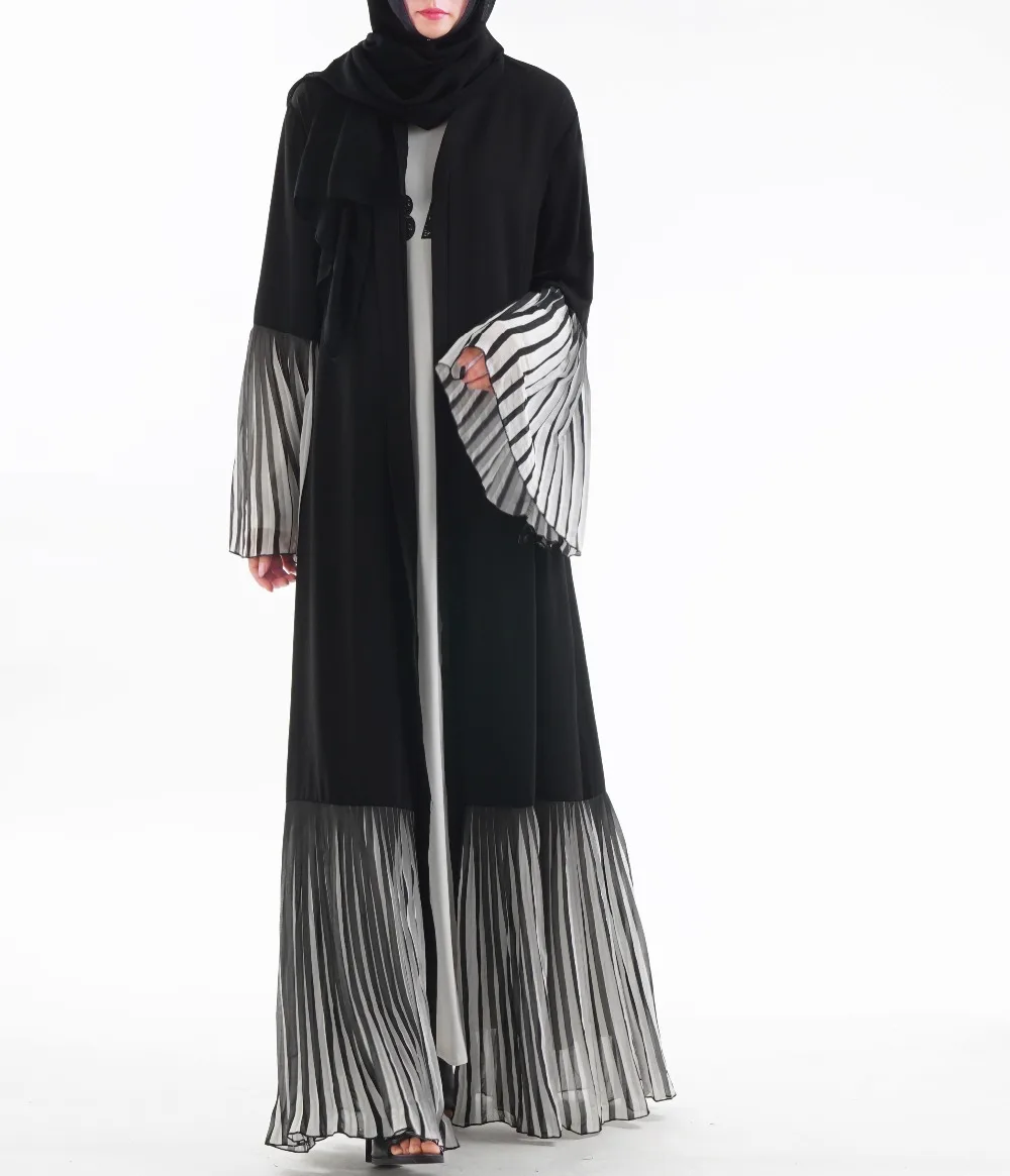

Islamic kaftan Muslim women outwear front open long abaya