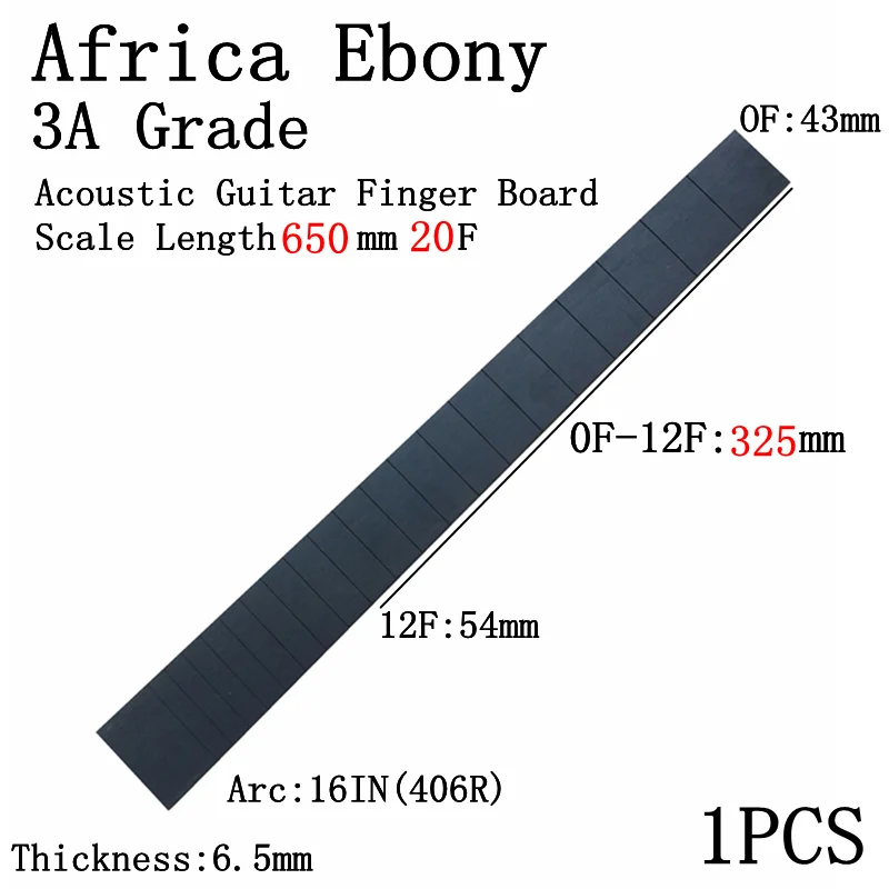 Scale Length650mm20F 3A Африканский эбонитовый для акустической Гитары Электрический Гитары Классическая Гитары кленовым грифом Гитары делая Материал - Цвет: Scale Length650mm20F
