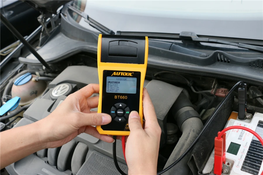 AUTOOL BT 660 тестер аккумулятора автомобиля со встроенным принтером BT660 анализатор