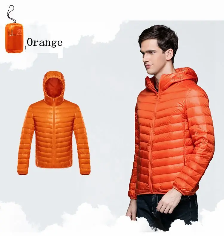 orange NewBang мужской пуховик, ультра легкий пуховик, мужские теплые куртки, ветровка, светильник, пальто, пуховая парка, пуховое пальто - Цвет: orange
