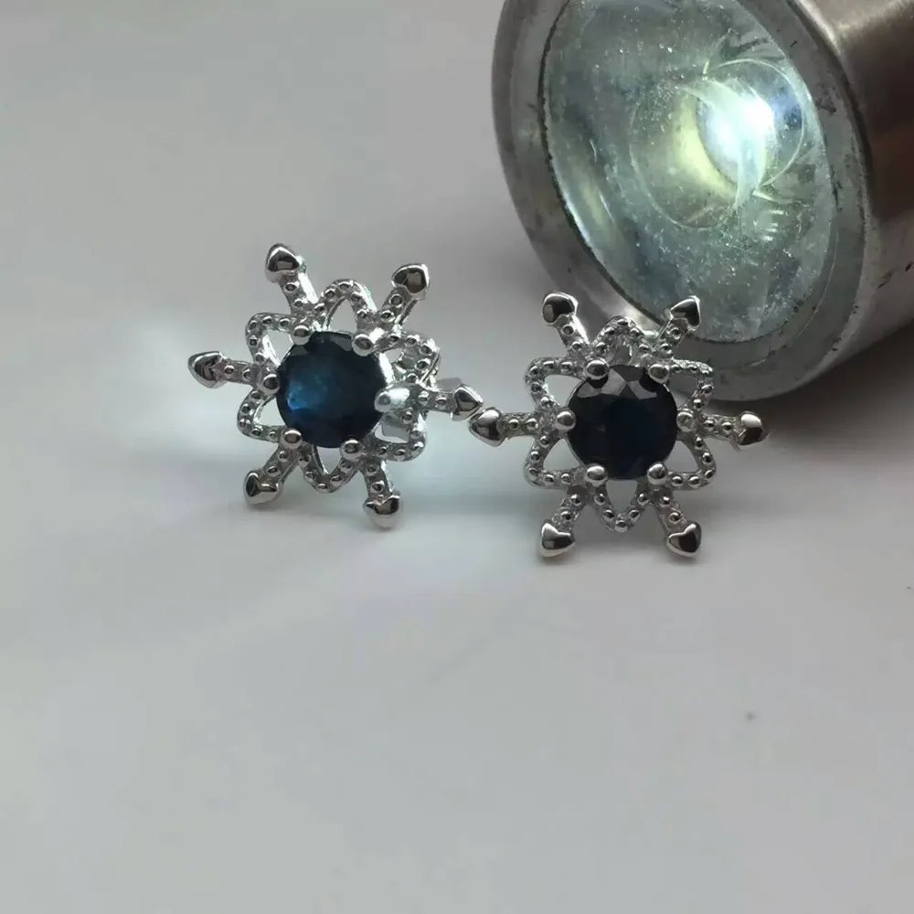 Симпатичные серьги гвоздики в виде снежинки 5 мм круглые натуральные бриллианты