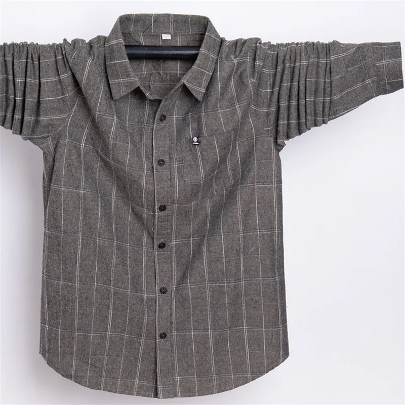 Plus Size 3XL 4XL 5XL 6XL 7XL Men Long Sleeve Quality Cotton Shirt New 48 | Мужская одежда