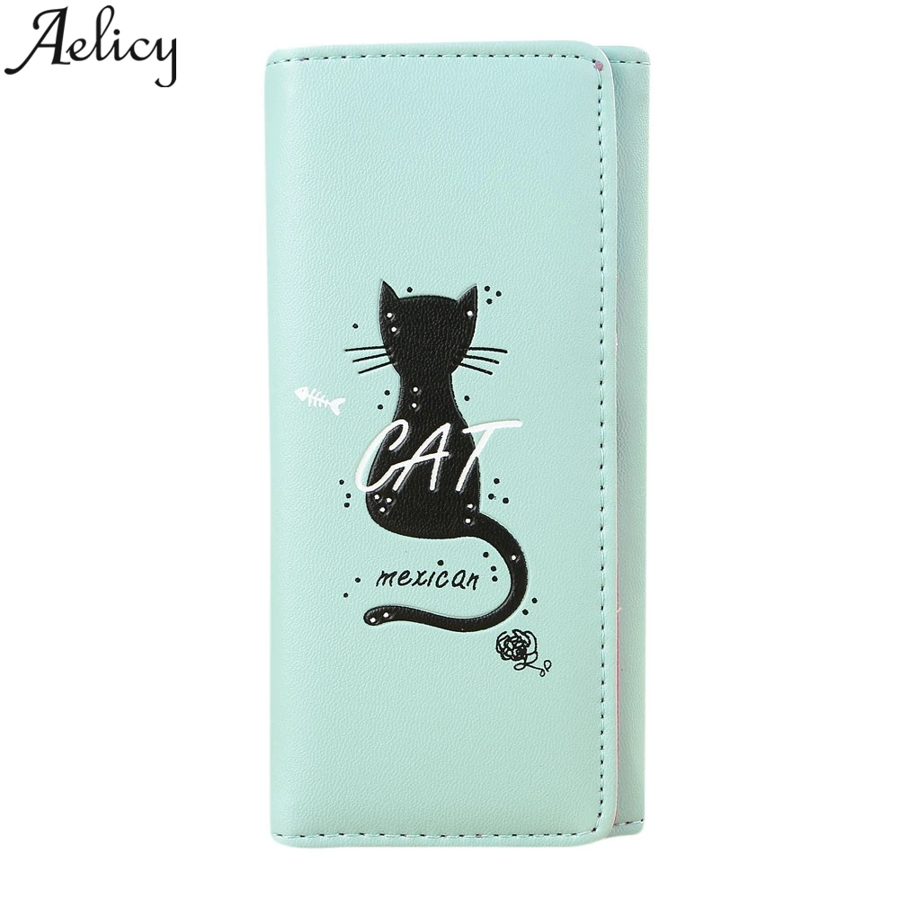 Модный Простой Длинный кошелек Aelicy 2019 кожаные женские кошельки с сумкой для