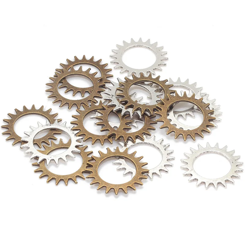 Два цвета Модные Винтажные подвески из цинкового сплава шестерни в стиле