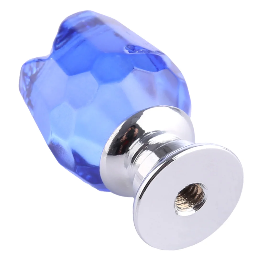 5 pcs Set Transparent Crystal Rose Shape Door Cabinet Knobs Furniture Handle Cupboard Kitchen Pull Handle- Pink