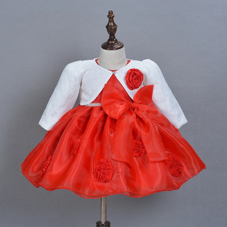 

2016 New 0-2 Years Baby Girls Christening Gown Dresses Infantis Princess Wedding Party Lace Dress for Newborn Baby