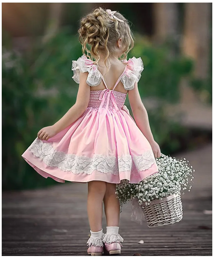 Children's Girls Summer Dresses Casual Lace Girl Princess Baby Party Wedding Beauty Dress Sleeve | Детская одежда и обувь