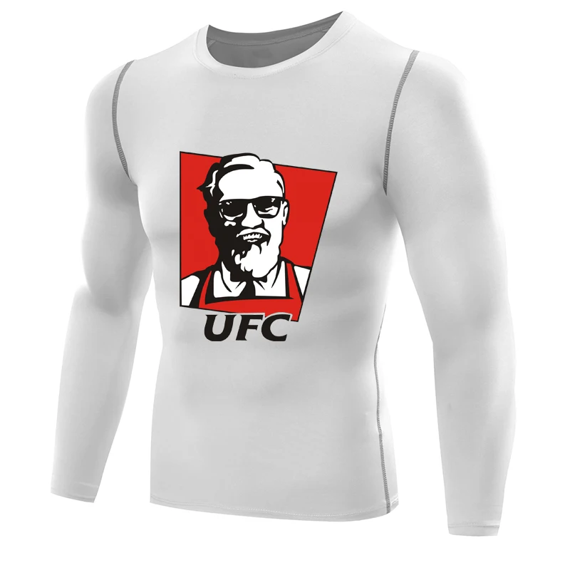 Мода conor mcgregor Футболка мужская компрессионная рубашка с длинным рукавом борцовка футболка ufc mma одежда бойцов camiseta Топы - Цвет: Синий