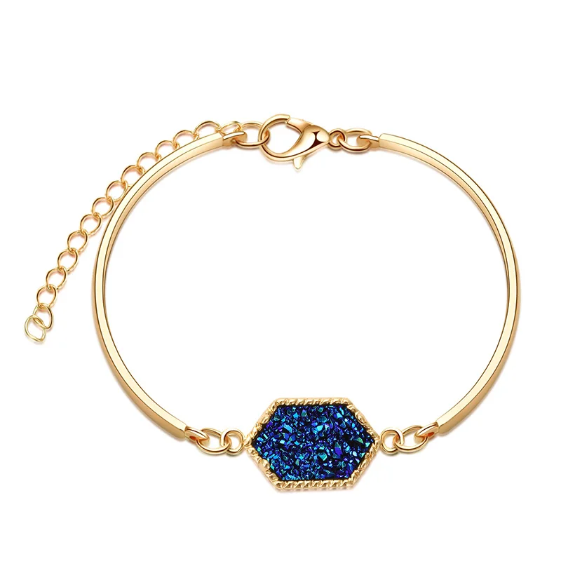 14 Colors Women Bracelet Imitation Crystal Stone Bracelets Gold Silver Color Brand Jewelry for Womens gift sale - Окраска металла: color 10