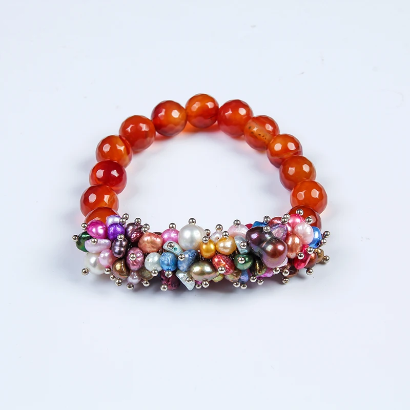 Многослойная жемчужная Ручная Веревка вокруг круглого очень светло розового