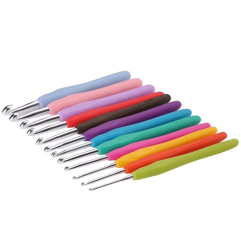 12 штук упак. цветные этикетки TPR алюминиевые швейные и вязальные спицы набор