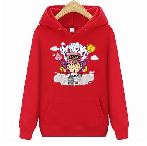 Slump толстовки для мужчин Arale Hoyoyo подарок на день рождения топы корректирующие с длинным рукавом необычная толстовка с капюшоном хлопковые кофт - Цвет: Красный