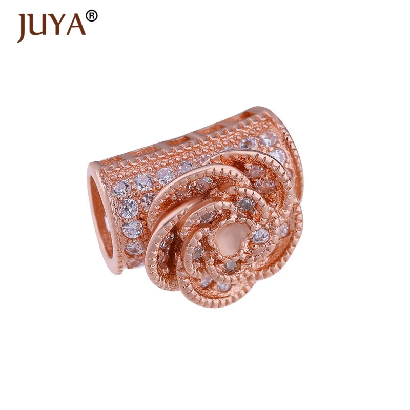 Rose Gold Разделитель,вставка для браслетов, бус, колье, серебро,вставка из кубический циркониев,фурнитура для изготовления украшений,для поделок,для браслета,фурнитура для бус - Цвет: Rose Gold