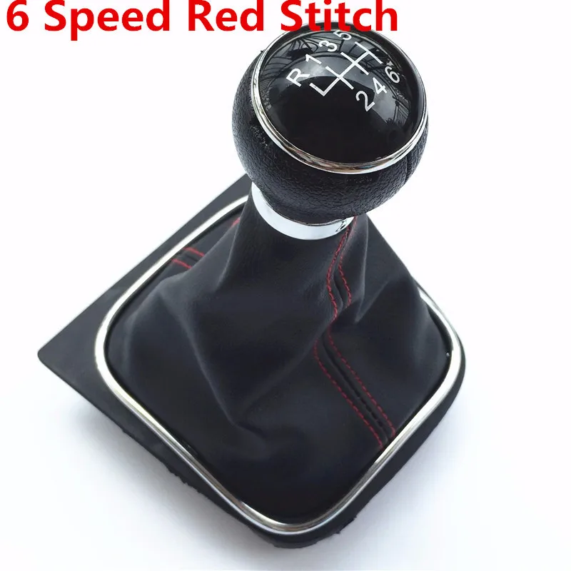 B0089 Для Volkswagen VW Golf 5 V MK5 MK6 Jetta R32 2004- автомобиль-Stying 5/6 speed Stick ручка переключения передач с кожаным багажником чехол - Название цвета: B0089