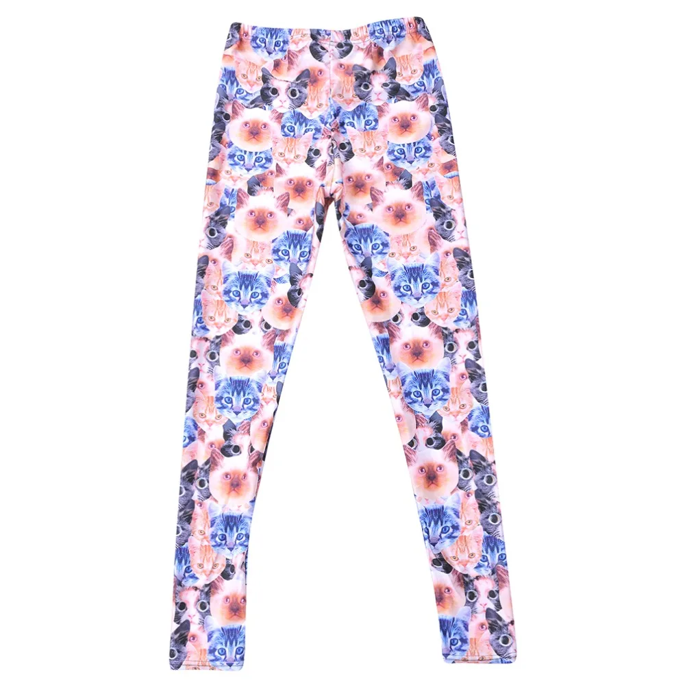

Elastic Casual Pants 3D Digital Printing Cat head Pattern Women Leggings 7 sizes Fitness Clothing Free Shipping