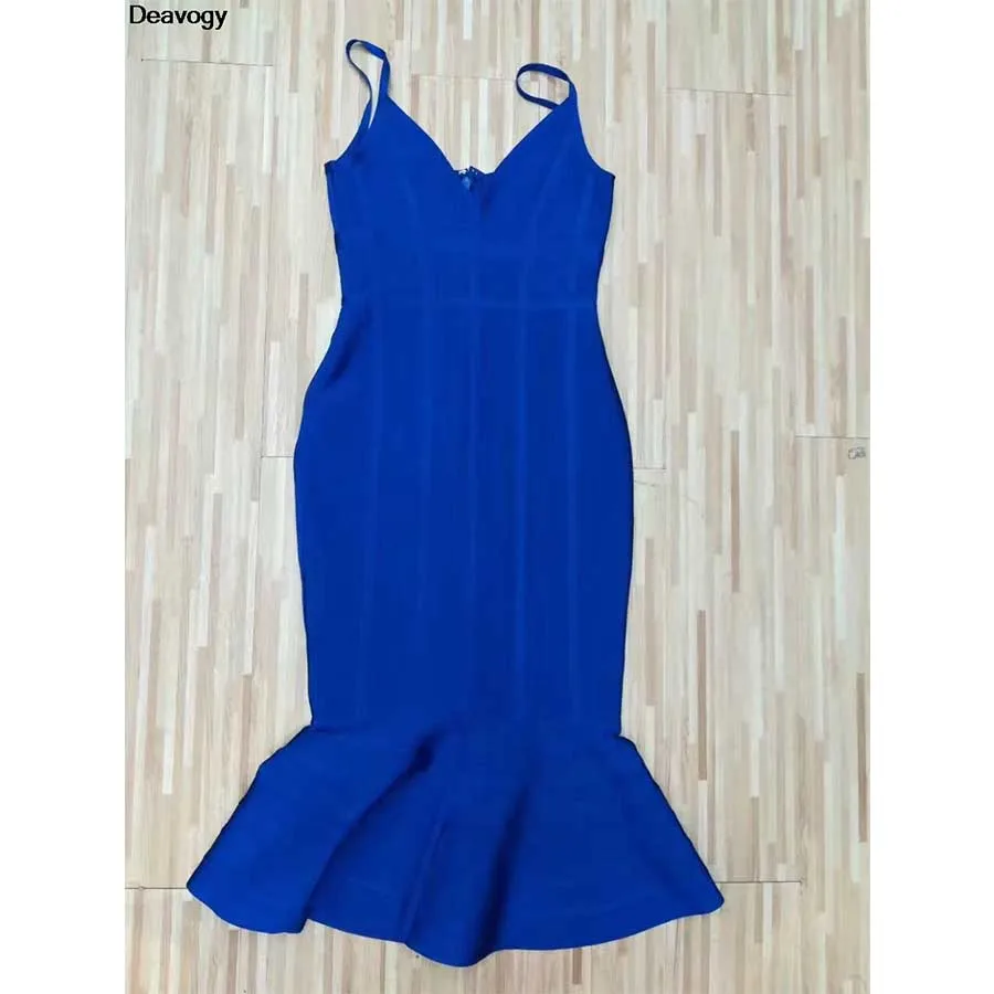 Женское облегающее платье Deavogy летнее на лямках с рыбим хвостом новинка 2017|bandage