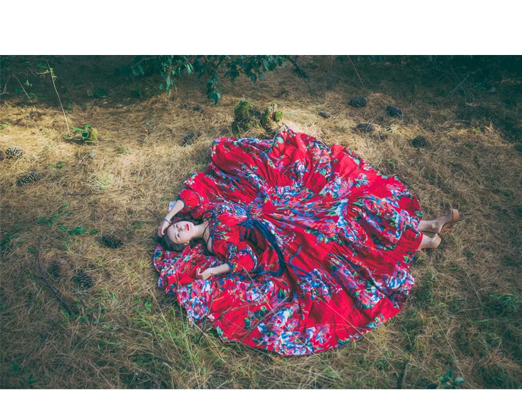 Женское длинное платье с цветочным принтом SHTONGHUA винтажное праздничное в