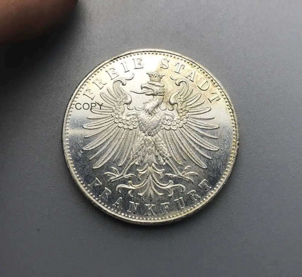 Немецкие штаты, фестиваль стрельбы во французском стиле 1862 1 Thaler медная Посеребренная Имитация монеты