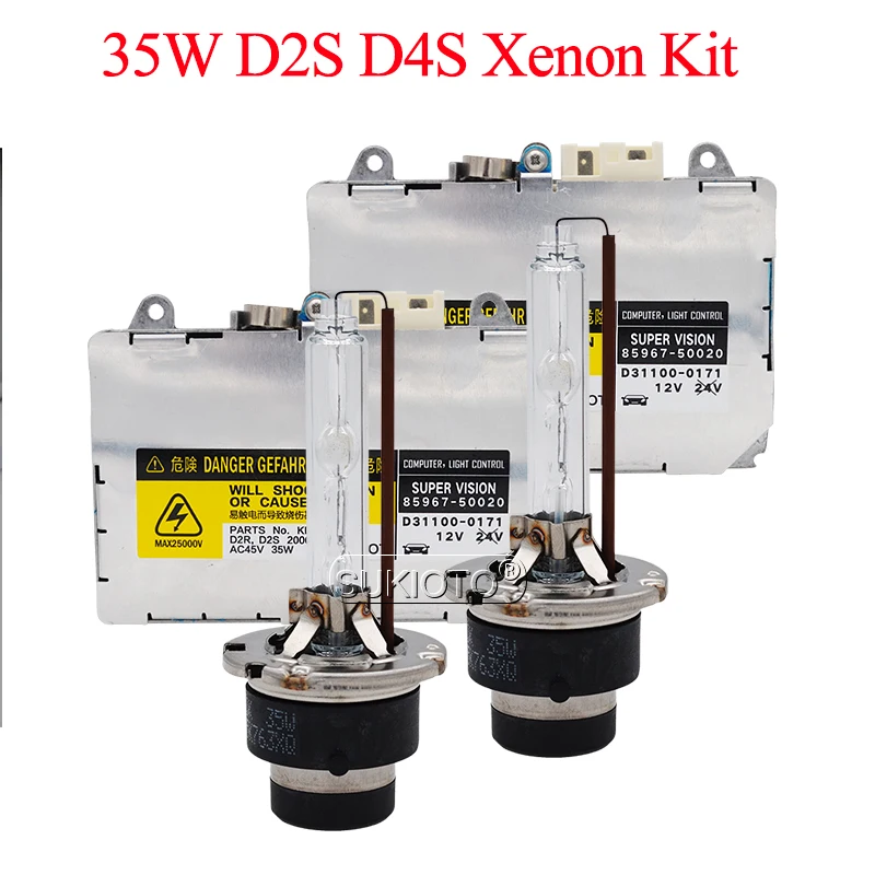 SUKIOTO 12 в 35 Вт D2S Xenon HID комплект высокая яркость 5500 к белый Замена лампы для Toyota Lexus D4S