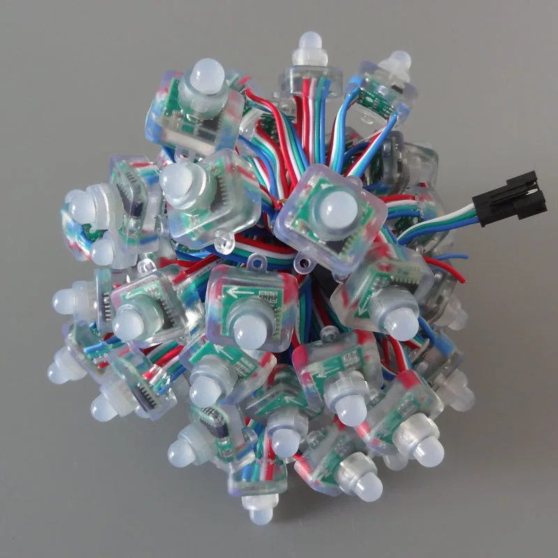 18awg 100 шт./струна 12 В постоянного тока мм WS2811 квадратный светодиодный пиксельный