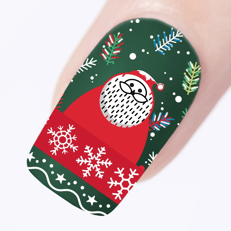 BORN PRETTY Xmas штампованные пластины для ногтей Рождество Снежинка штамповка шаблон