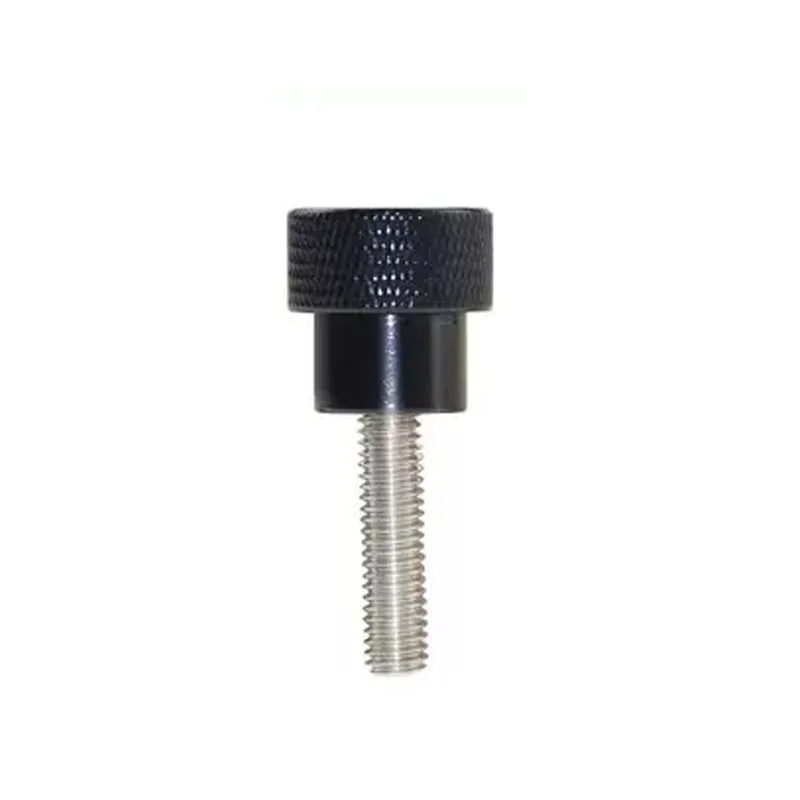 

1pcs M6 Black Aluminum alloy handle stainless steel screw High-end knurled hand screws Step handles bolt total height 20mm