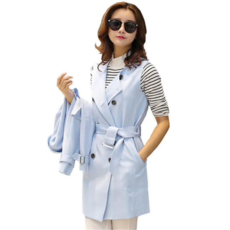 Новое поступление весенне осеннее Брендовое Женское пальто из двух предметов