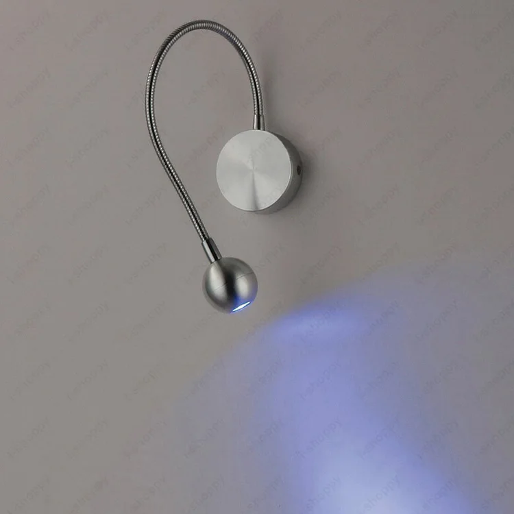 3W LED Wall Sconce Lamp Picture Light Fixture Indoor Lighting Flexible Pipe On/Off Button/Not Silver Shell Cabinet Exhibition | Лампы и