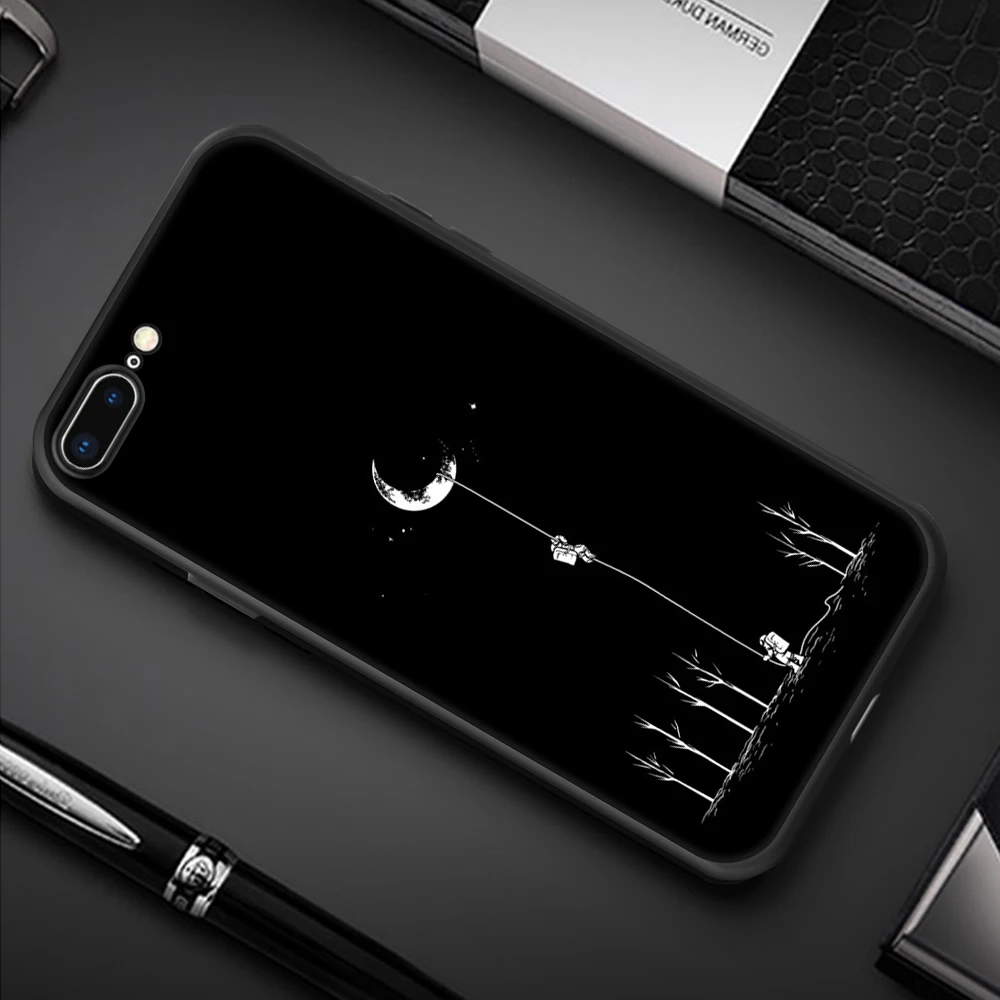 22 Модный чехол для телефона с изображением космоса для iPhone 6, 6 S, 7, 8 Plus, 5, 5S, SE, X, XR, XS, Max, 7, милый чехол с изображением планеты, Луны, звезды, силиконовая задняя крышка, мягкий ТПУ - Цвет: 22